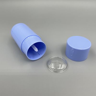 Blue Push Up Deodorant Stick Wadah Kosong Bulat 50g 75g Logo Disesuaikan