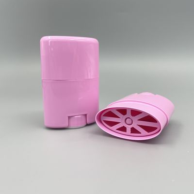 Wadah Deodoran Plastik 15g Pink Kosong Roll On Bentuk Oval Twist Up