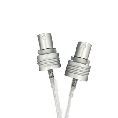 Matt Silver Parfum Pump Sprayer Dispenser Alu 24/410 Dosis 0.12ML Dengan Kunci Klip