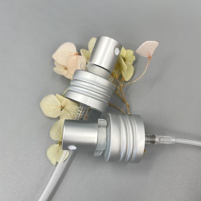 Matt Silver Parfum Pump Sprayer Dispenser Alu 24/410 Dosis 0.12ML Dengan Kunci Klip