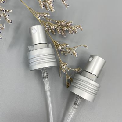 Matt Silver Parfum Pump Sprayer Dispenser Alu 24/410 Dosis 0.12ML Dengan Kunci Klip