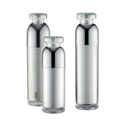Botol Pompa Kosmetik Mewah Dinding Ganda 15ml ABS Wadah Kecil Dengan Klip