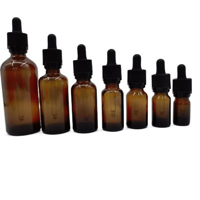 100ml Kaca Amber Botol Kosmetik Penetes Ratchet Penutupan Melindungi Anak-anak