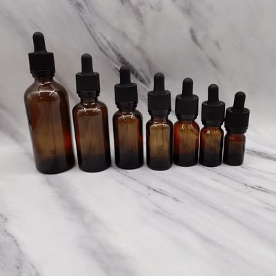 100ml Kaca Amber Botol Kosmetik Penetes Ratchet Penutupan Melindungi Anak-anak
