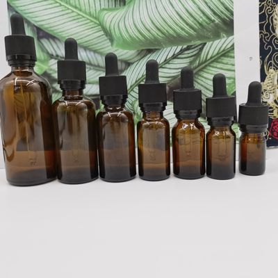 100ml Kaca Amber Botol Kosmetik Penetes Ratchet Penutupan Melindungi Anak-anak