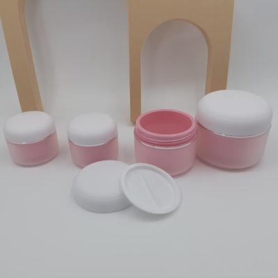 Round Pp Double Cosmetic 100g Cream Jar Untuk Pelembab Perawatan Kulit