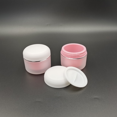 Round Pp Double Cosmetic 100g Cream Jar Untuk Pelembab Perawatan Kulit