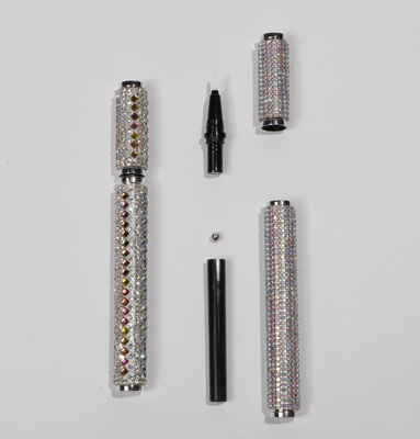304 Steel Ball Kosong Kosmetik Pena Kulit Desain Mewah jenis Eyeliner Lem Pena