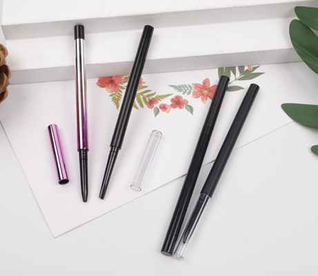 Kepala Bulat Pensil Alis yang Dapat Ditarik Badan Ramping Warna Hitam Solid