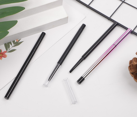 Kepala Bulat Pensil Alis yang Dapat Ditarik Badan Ramping Warna Hitam Solid