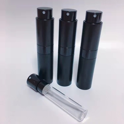 Perjalanan Mini Wadah Aluminium Botol Semprot Parfum Isi Ulang 8ML Warna Aluminium Hitam