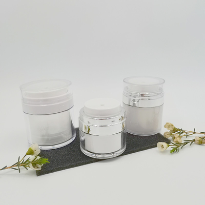 15/30/50g Pompa Pengap Jar Kosong Botol Krim Akrilik Kosmetik Mudah Digunakan Wadah Alat Rias Perjalanan Portabel