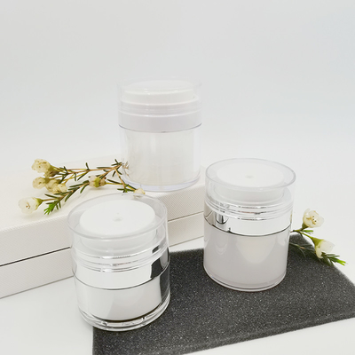 15/30/50g Pompa Pengap Jar Kosong Botol Krim Akrilik Kosmetik Mudah Digunakan Wadah Alat Rias Perjalanan Portabel