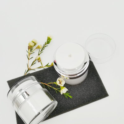 15/30/50g Pompa Pengap Jar Kosong Botol Krim Akrilik Kosmetik Mudah Digunakan Wadah Alat Rias Perjalanan Portabel